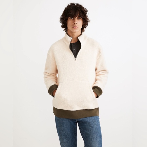 Madewell (Re)sourced Sherpa Half-Zip Sweatshirt - Picture 1 of 7